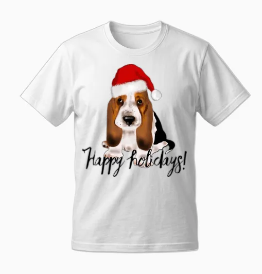 Cute Santa Basset Hound Dog Christmas Puppy Gift