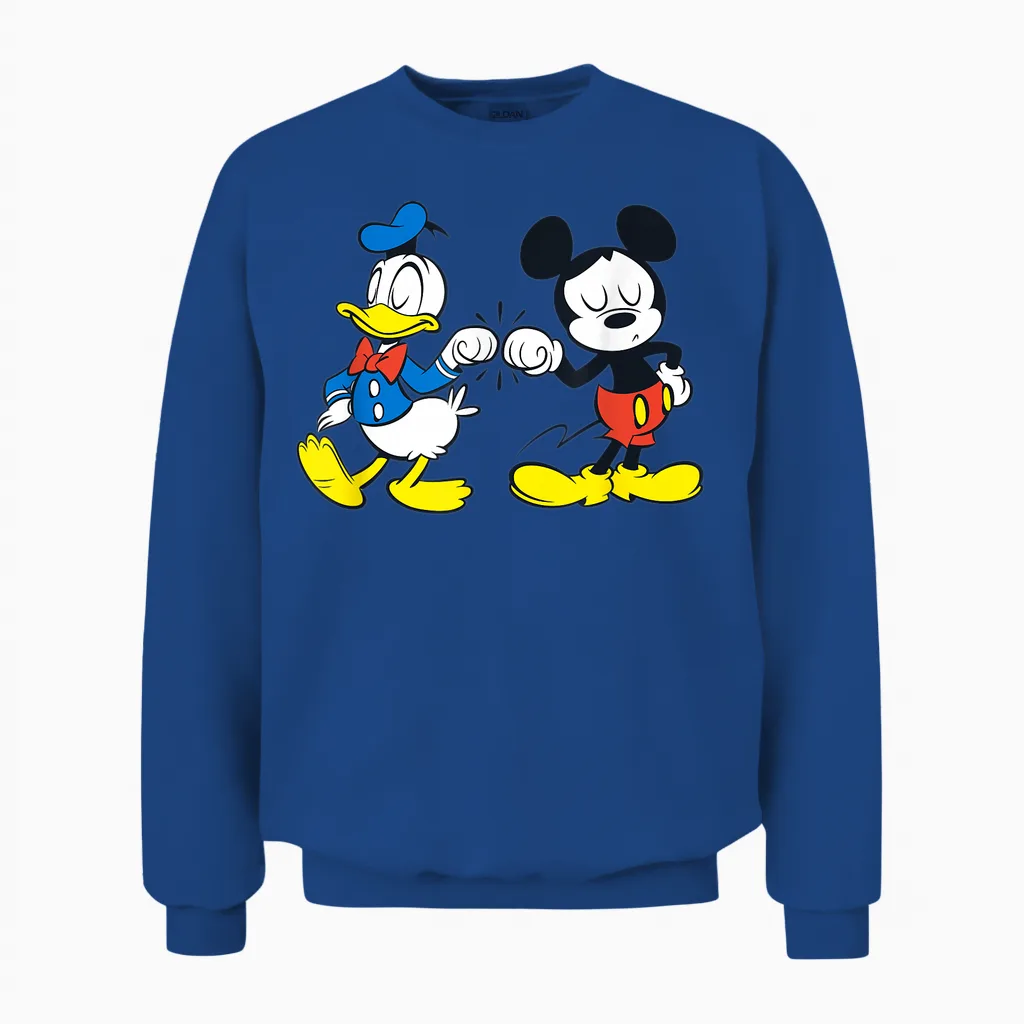 Disney Mickey Mouse and Donald Duck Best Friends Unisex Sweatshirt in Royal