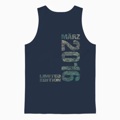 März 2016 Junge Mädchen 10. Geburtstag Limited Edition 10 Unisex Tank Top - Navy