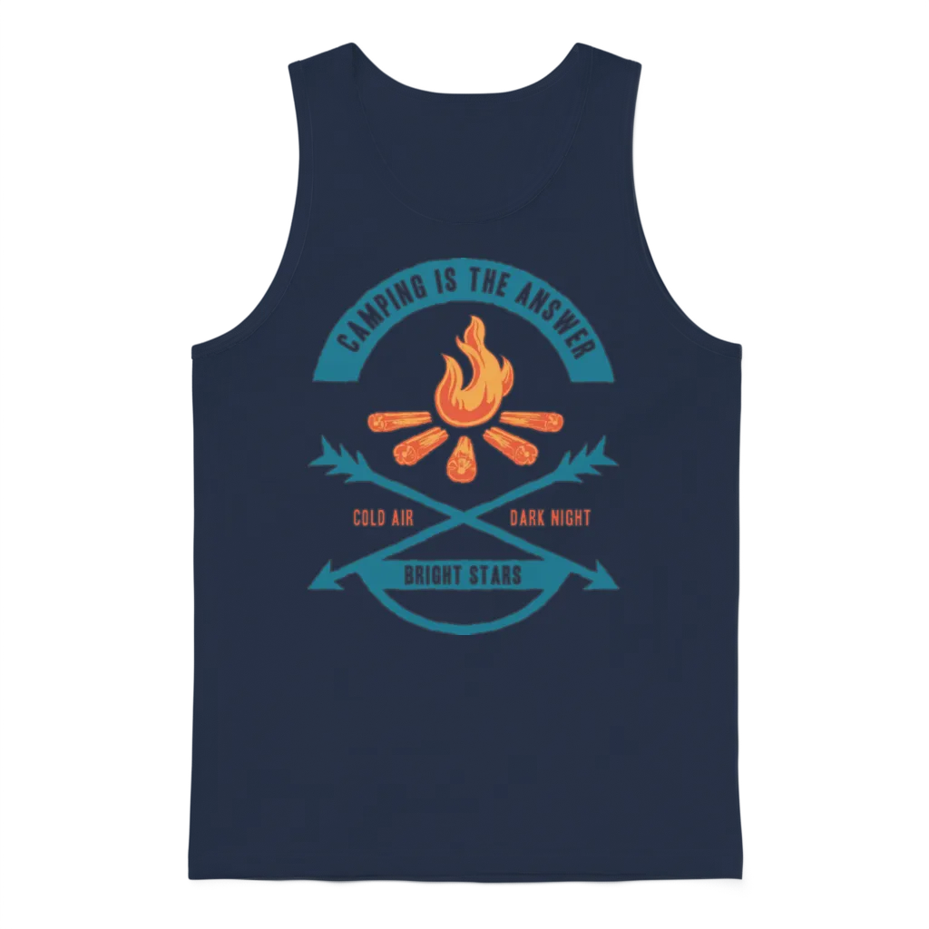 Camping Is the Answer Unisex Tank Top - Navy
