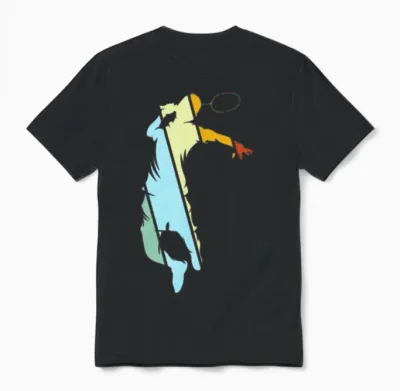 Badminton Retro Unisex T-Shirt - Black