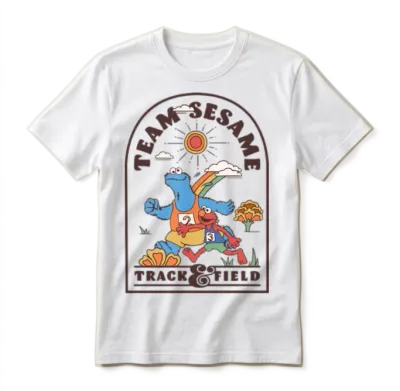 Sesame Street Design Team Sesame Track & Field Unisex T-Shirt - White