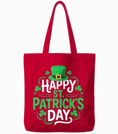Happy St Patrick's Day Shirt Funny Irish Men Women Tote Bags - Red