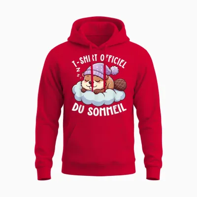Official Beaver Funny Animal Sleep Unisex Hoodie - Red