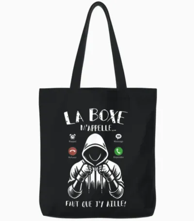 Boxing T-Shirt Man Boy Boxer Humour La Boxe M'appelle T-Shirt, Black, S Tote Bags - Black
