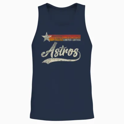 Vintage Astros Retro Style 70s 80s First Name Unisex Tank Top - Navy