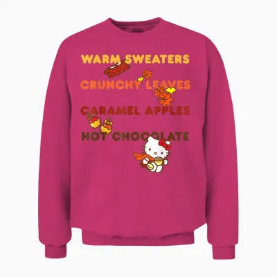 Hello Kitty Favorite Fall Things Unisex Sweatshirt - Heliconia