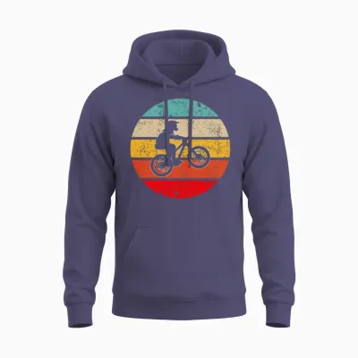Mountainbike Retro Unisex Hoodie - Heather Sport Dark Navy