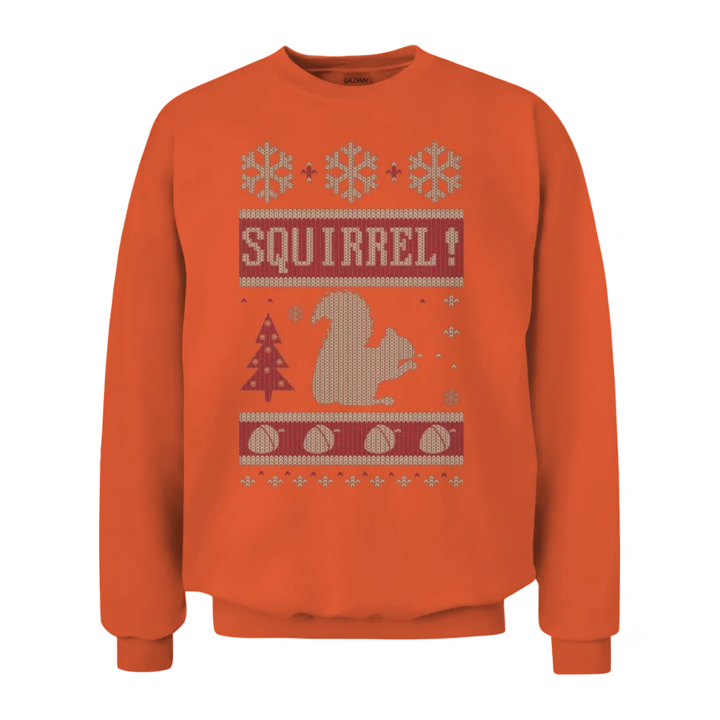 Squirrel Christmas Unisex Sweatshirt - Orange