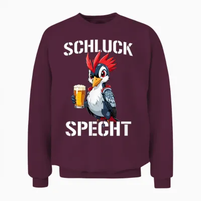 Specht Schluckspecht Papa Vatertag Bier Party Männertag Unisex Sweatshirt - Maroon