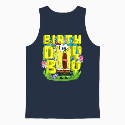 Spongebob Squarepants Birthday Boy Funny Boys Birthday Gift Unisex Tank Top - Navy