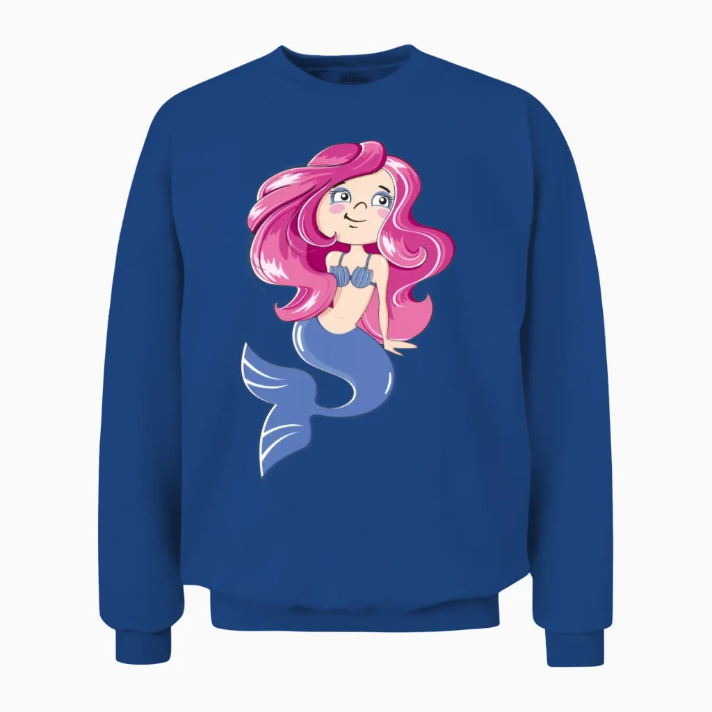 Cartoons-Funny-Mermaid Unisex Sweatshirt in Royal