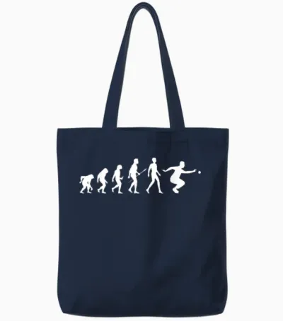 Evolution Pétanque Gift for Petanque Players Evolution T-Shirt, Black Tote Bags - Navy