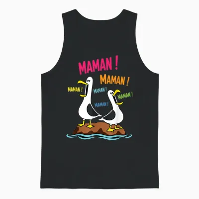 Motif Mouette Drôle Maman Meme Oiseaux Criant Maman Unisex Tank Top - Black