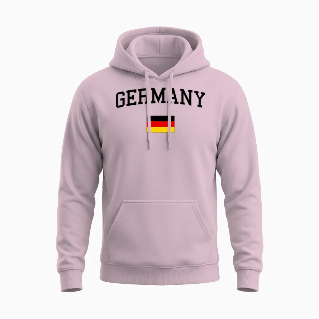 Deutschlandflagge Herren Damen Kinder Deutschland Unisex Hoodie in Light Pink