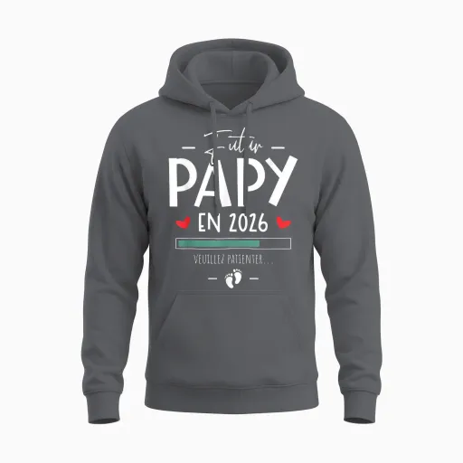 Future Grandpa in 2026 - Announcement Pregnancy Baby to the Family Unisex Hoodie - Charcoal