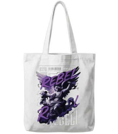 Rebel Angle Streetwear Tote Bags - White