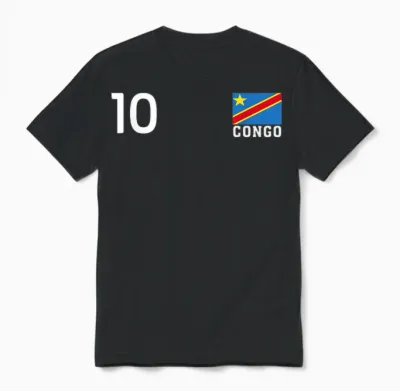 Drapeau National Congo Numéro 10 Country Pride Heritage Unisex T-Shirt - Black