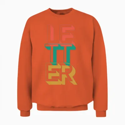 Retro Letter Unisex Sweatshirt - Orange