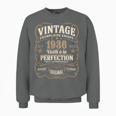 89 Years Man 1936 Birthday T Shirt 89 Years Man 1936 T-Shirt, Black, S Unisex Sweatshirt - Graphite Heather