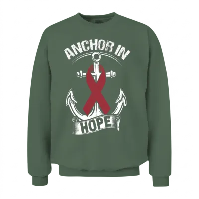 Anchor- Multiple Myeloma Cancer Awareness Unisex Sweatshirt - Military Green