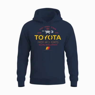 Toyota Engineered to Win Motor Sports Racing Distressed Logo Unisex Hoodie - Navy