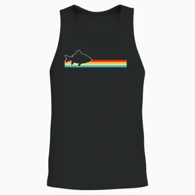 Fish Retro Unisex Tank Top - Black