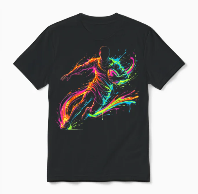 Rugby Player Man Child Boy Unisex T-Shirt in Black