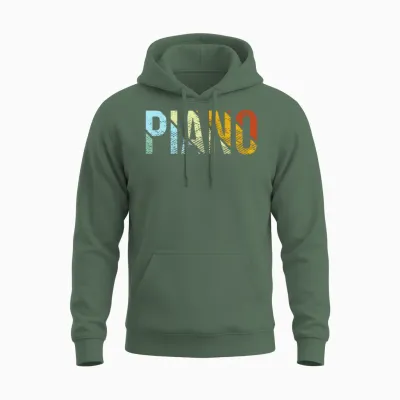 Piano Retro Unisex Hoodie - Military Green