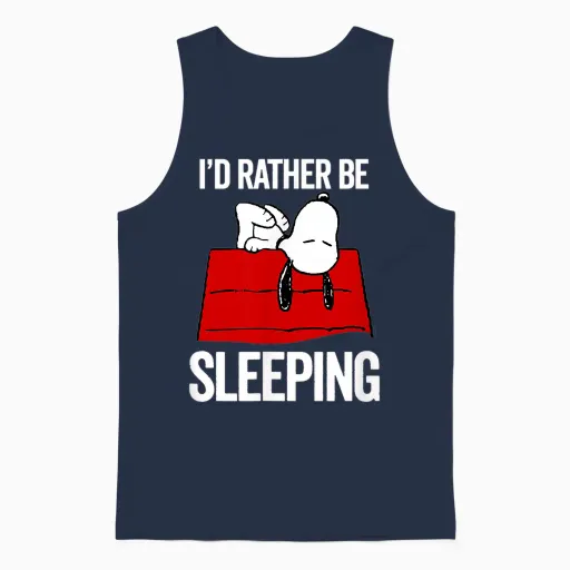 Peanuts - Snoopy Still Sleeping Unisex Tank Top - Navy