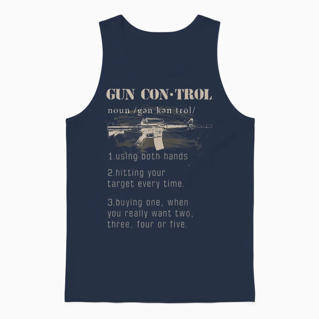 2nd Amendment Funny Gun Control Definition Unisex Tank Top in Navy