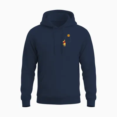 Disney Winnie the Pooh Reaching for Pocket Honey V2 T-Shirt, White Unisex Hoodie - Navy