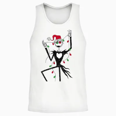 Disney the Nightmare Before Christmas Jack String Lights Unisex Tank Top - White