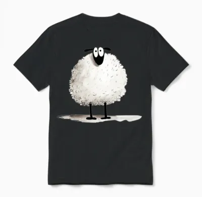 Funny Sheep Unisex T-Shirt - Black