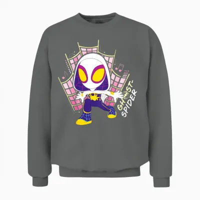Kids Marvel Spidey and His Amazing Friends Web-Spinners Gwen Unisex Sweatshirt - Graphite Heather