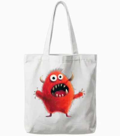 Funny Monster Tote Bags - White