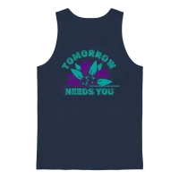 Sunflower Suicide Prevention Awareness Ribbon Unisex Tank Top - Navy – 1