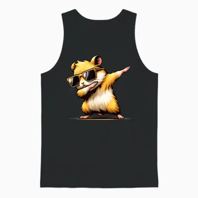 Lustiges Dab Tier Tanzender Dabbing Hamster Meme Unisex Tank Top - Black