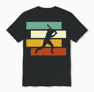 Baseball Retro Unisex T-Shirt - Black