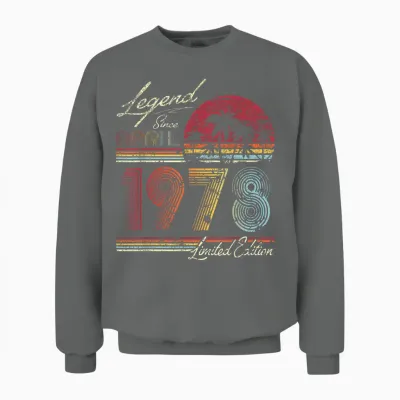 46th. Geburtstag Geschenk Legende Seit April 1978 Unisex Sweatshirt - Graphite Heather