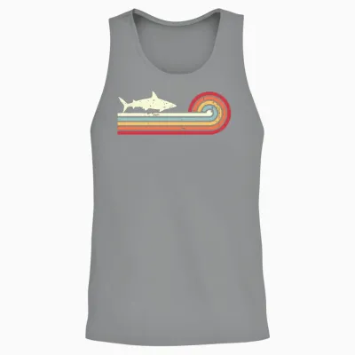 Vintage Retro Shark Silhuette Unisex Tank Top - Sport Grey