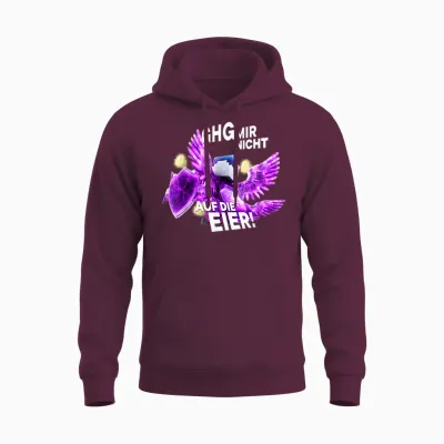 T-Shirt with German Text "bastighg Mir Nicht Auf Die Eiermooig Mies Drauf Nerven" [german Language] Unisex Hoodie - Maroon