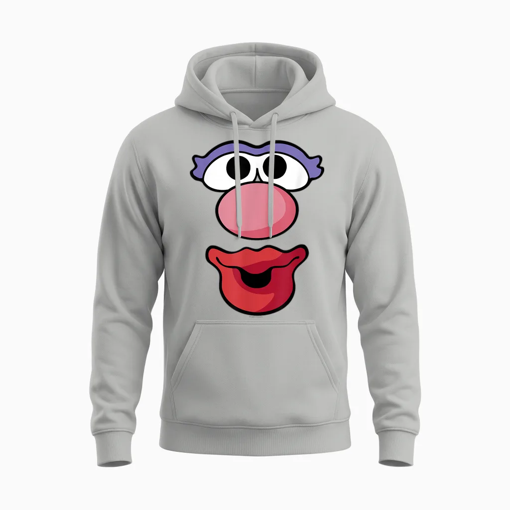 Mr. Potato Head Halloween Mrs. Potato Head Big Face Unisex Hoodie in Ash