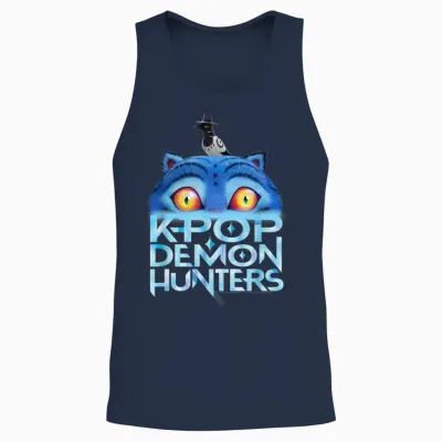 Kpop Demon Hunters Derpy Sinking Officially Licensed Unisex Tank Top - Navy