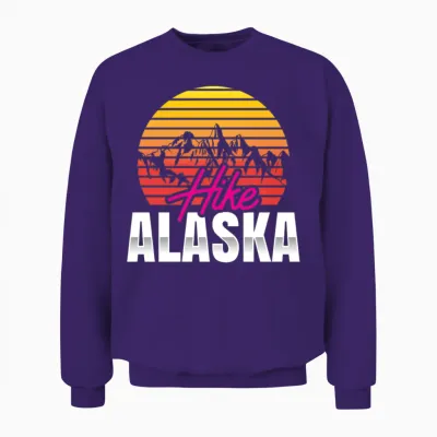 Hike Alaska Hiking Nature Hiker Unisex Sweatshirt - Purple