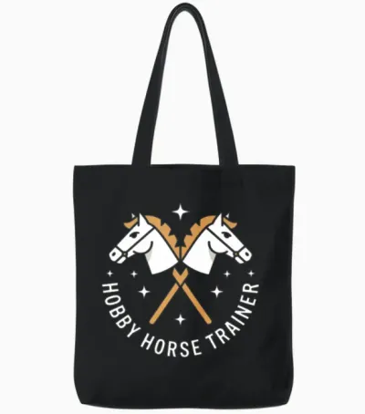 Hobby Horse Trainer Tote Bags - Black
