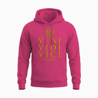 Veni Vidi Vici Roma Invicta Spqr Unisex Hoodie - Heliconia