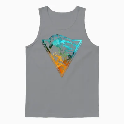 Triangle with Sea Waves Unisex Tank Top - Sport Grey