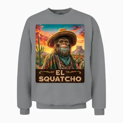 Guardian of the Desert: Bigfoot, Sasquatch, & El Squatcho Unisex Sweatshirt - Sport Grey