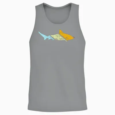 Shark Retro Unisex Tank Top - Sport Grey